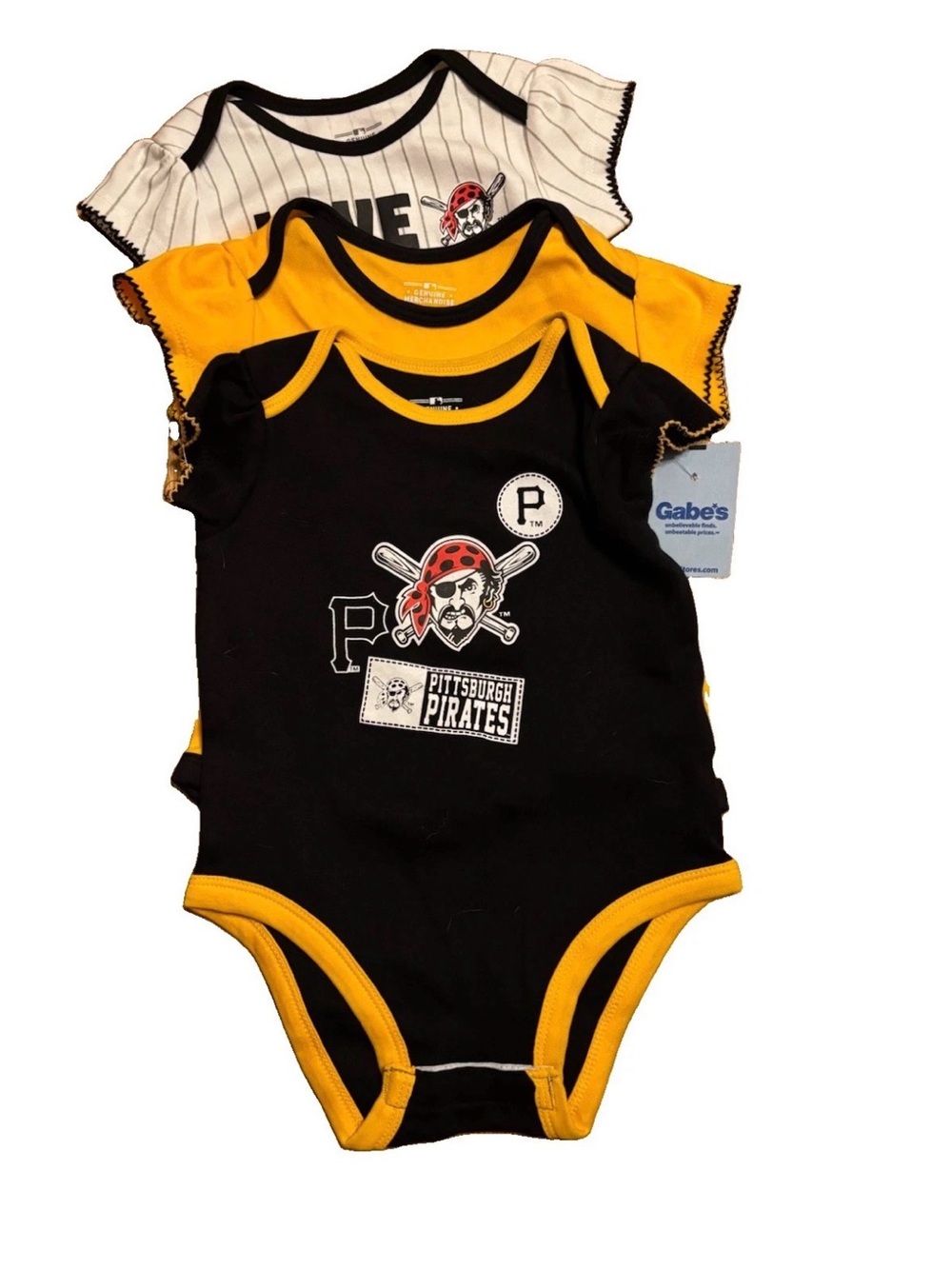 Pittsburg Pirates Baby Girls 3-Pack Bodysuits - 18M